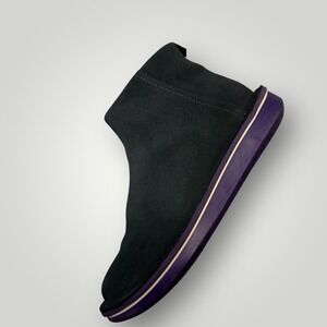 Camper Formiga Charcoal Suede Purple Sole Side Zip Ankle Boots Womens‎ 37